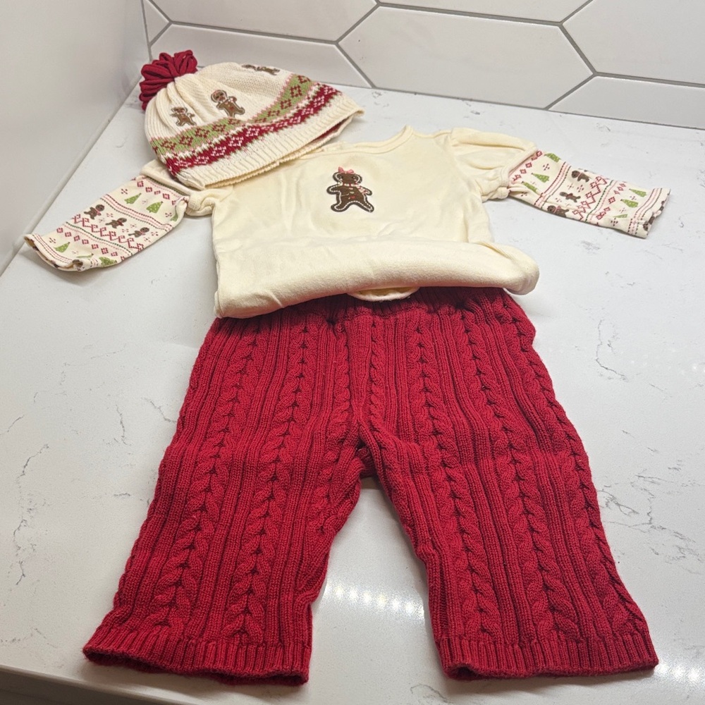 Gymboree Red and Cream Baby Outfit 3 pieces 3-6 months